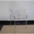 Silla de resina de napoleón de plástico transparente para bodas y eventos (yc-p23)